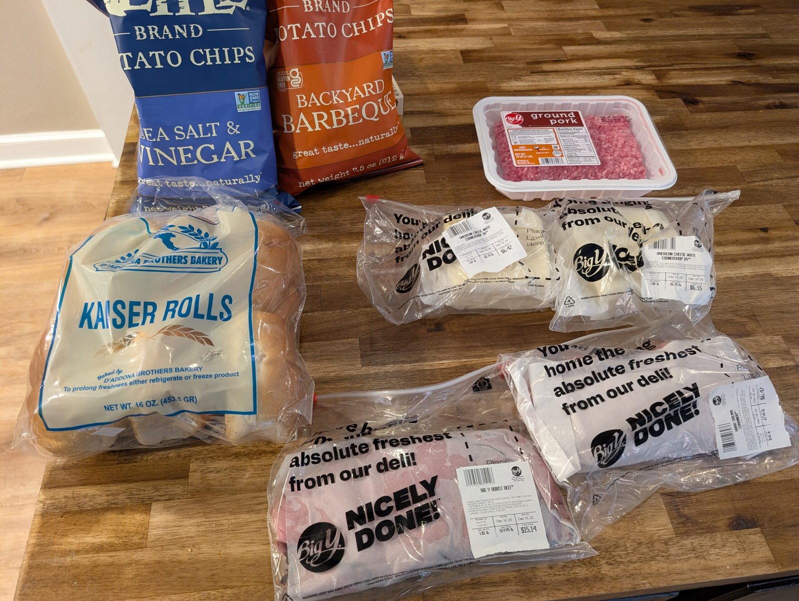 Big Y grocery haul focused on deli meats and chips