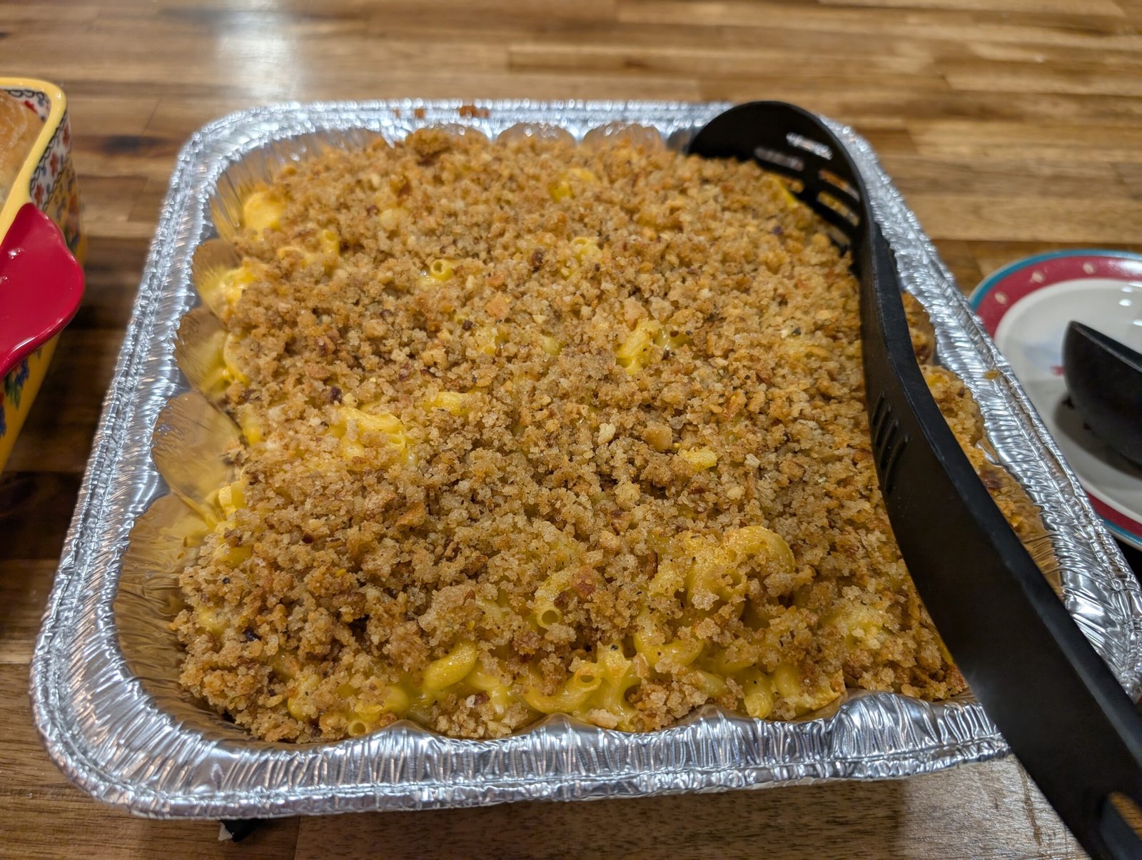 Baked creamy Velveeta mac and cheese fresh from the oven